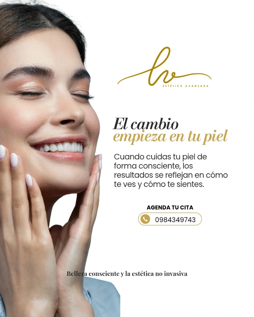 Arte de cuidado facial para LV Estética Avanzada